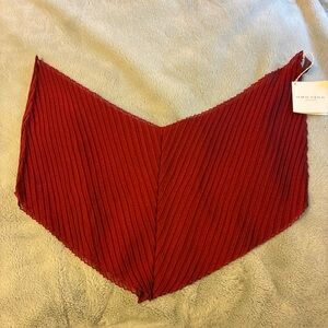 Han Feng burgundy crinkle infinity scarf, NWT
